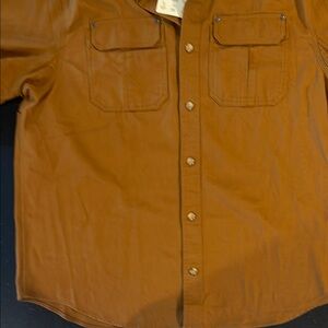 Duluth Trading Co Brown Casual Button Down Shirt with Sturdy Construction